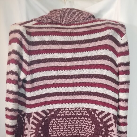 ECOTE WOMEN'S SMALL CARDIGAN SWEATER LONG SLEEVES, OPEN, THIGH LENGTH & POCKETS. - Picture 2 of 5